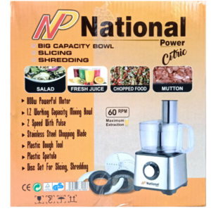 National Power Citric 4in1, Model: NP-228C, Big capacity bowl, Slicing, Shredding