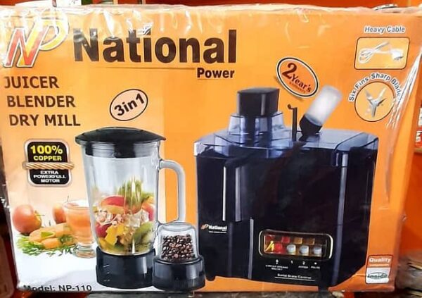 National Power Juicer Blender Dry Mill, 100% copper, 3in1, Model NP-110